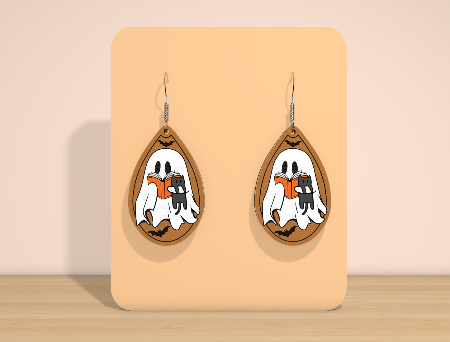 Halloween Ghost Teardrop Earrings SVG Bundle for Glowforge xTool LightBurn 8 Designs