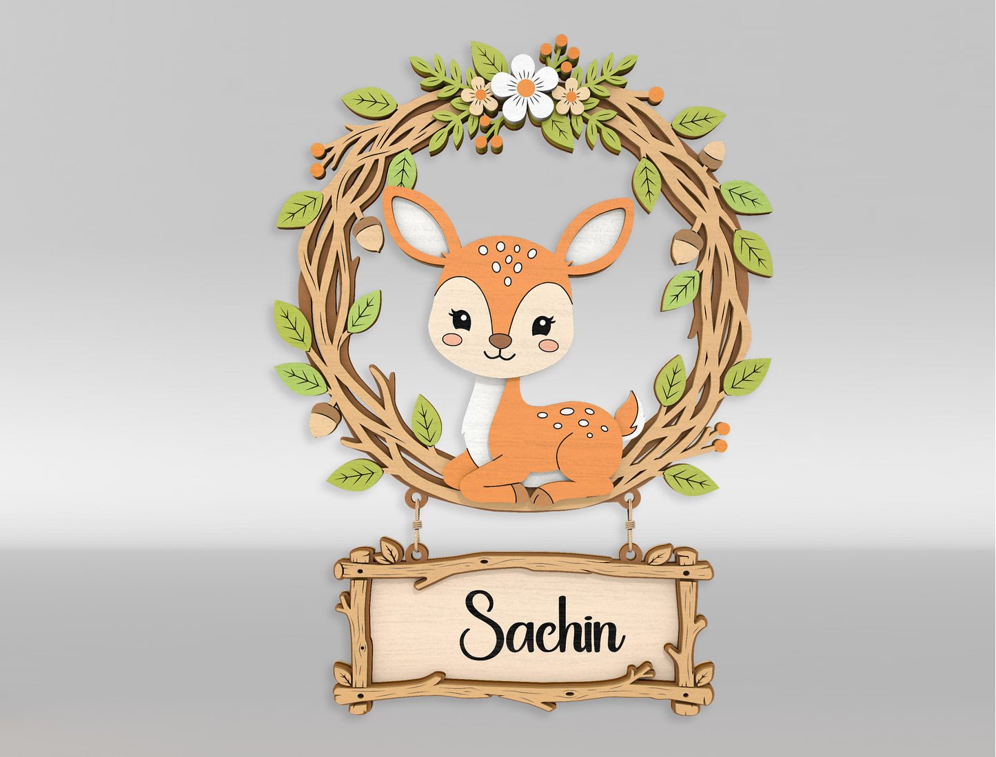 Woodland Animal Door Sign SVG for xTool and LightBurn