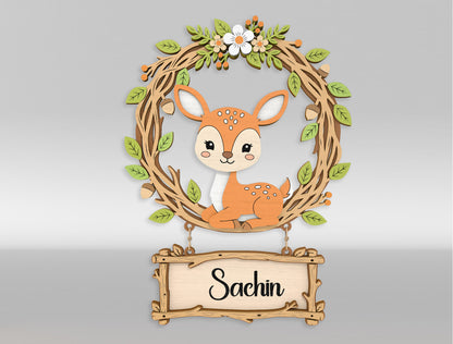Woodland Animal Door Sign SVG for xTool and LightBurn