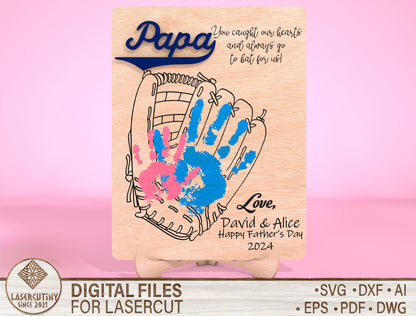 Personalized Handprint Dad Sign SVG Laser Cut File for Glowforge