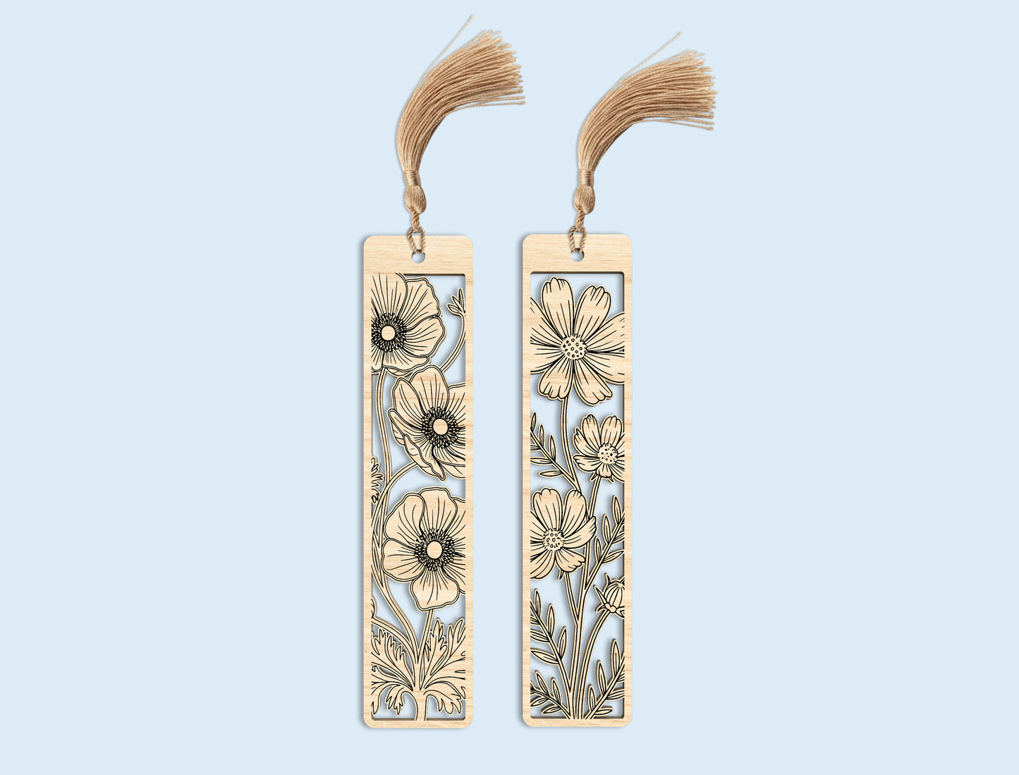 Floral Teacher Bookmark SVG Bundle Laser Cut File for Glowforge and xTool