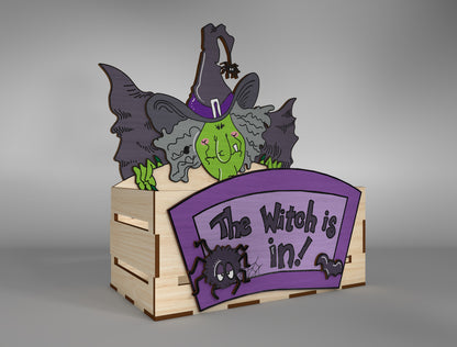 Candy Corn Trick or Treat Box SVG for xTool Glowforge LightBurn | Halloween Candy Holder