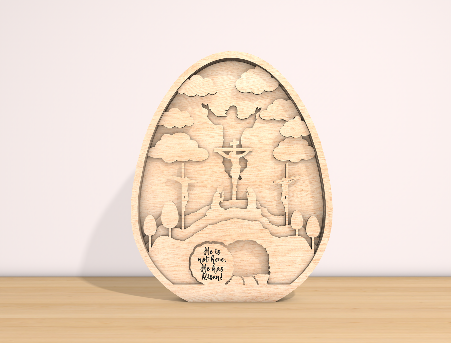 Multilayer Empty Tomb Cross Light SVG Bundle for Glowforge and xTool