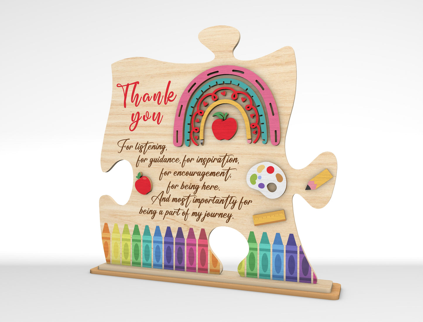 Teacher Puzzle Tabletop Sign SVG for Glowforge and LightBurn