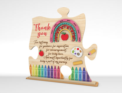 Teacher Puzzle Tabletop Sign SVG for Glowforge and LightBurn