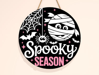 Spooky Season Ghost Door Hanger SVG Set for Glowforge xTool LightBurn 2 Designs