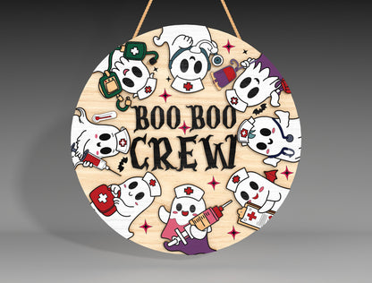 Halloween Cow Ghost Round Sign SVG Bundle 3 Designs for xTool LightBurn