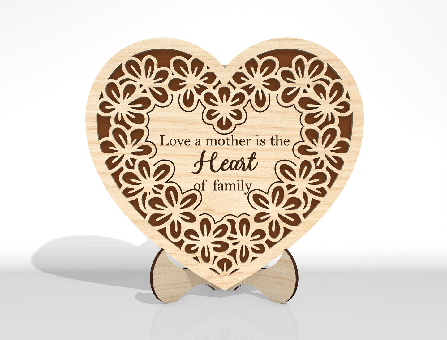 Floral Heart Engraved Sign SVG Bundle Vintage for LightBurn