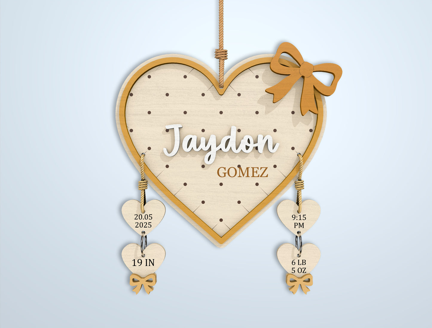 Baby Birth Stats Sign Bundle SVG File for Glowforge and xTool