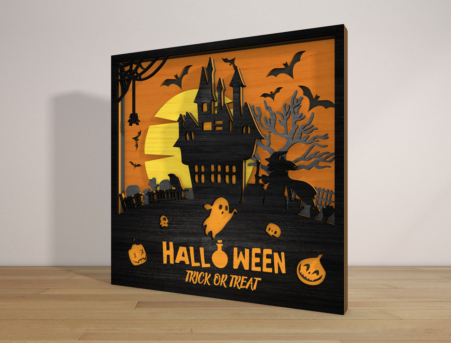 Halloween Haunted House Multilayer SVG for Glowforge xTool LightBurn