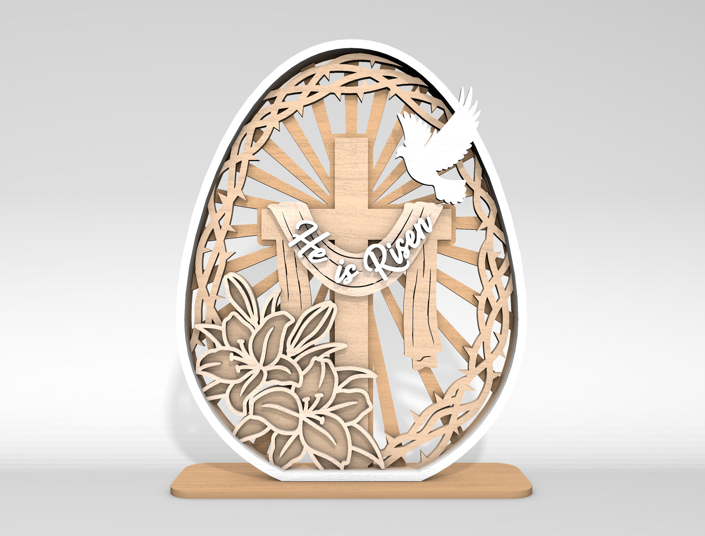 Multilayer Easter Egg Table Decor SVG Bundle 6 Designs for Glowforge and xTool