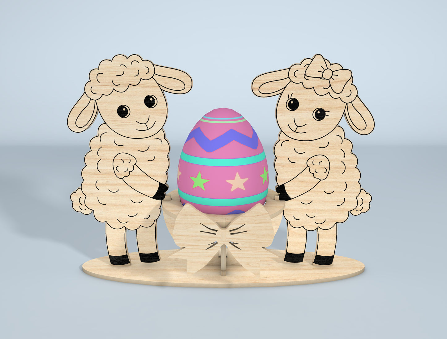Animal Egg Stand SVG Bundle Easter Egg Holder for Glowforge and xTool