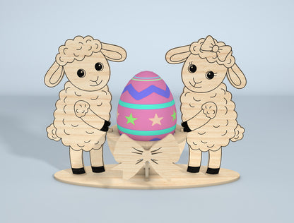 Animal Egg Stand SVG Bundle Easter Egg Holder for Glowforge and xTool