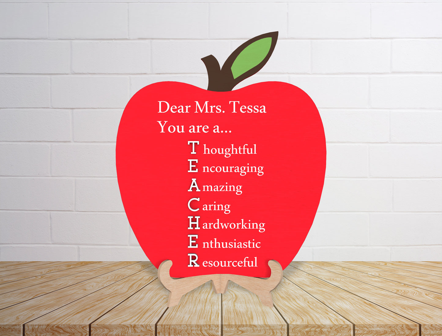 Personalized Teacher Apple Sign SVG Laser Cut File for Glowforge and LightBurn
