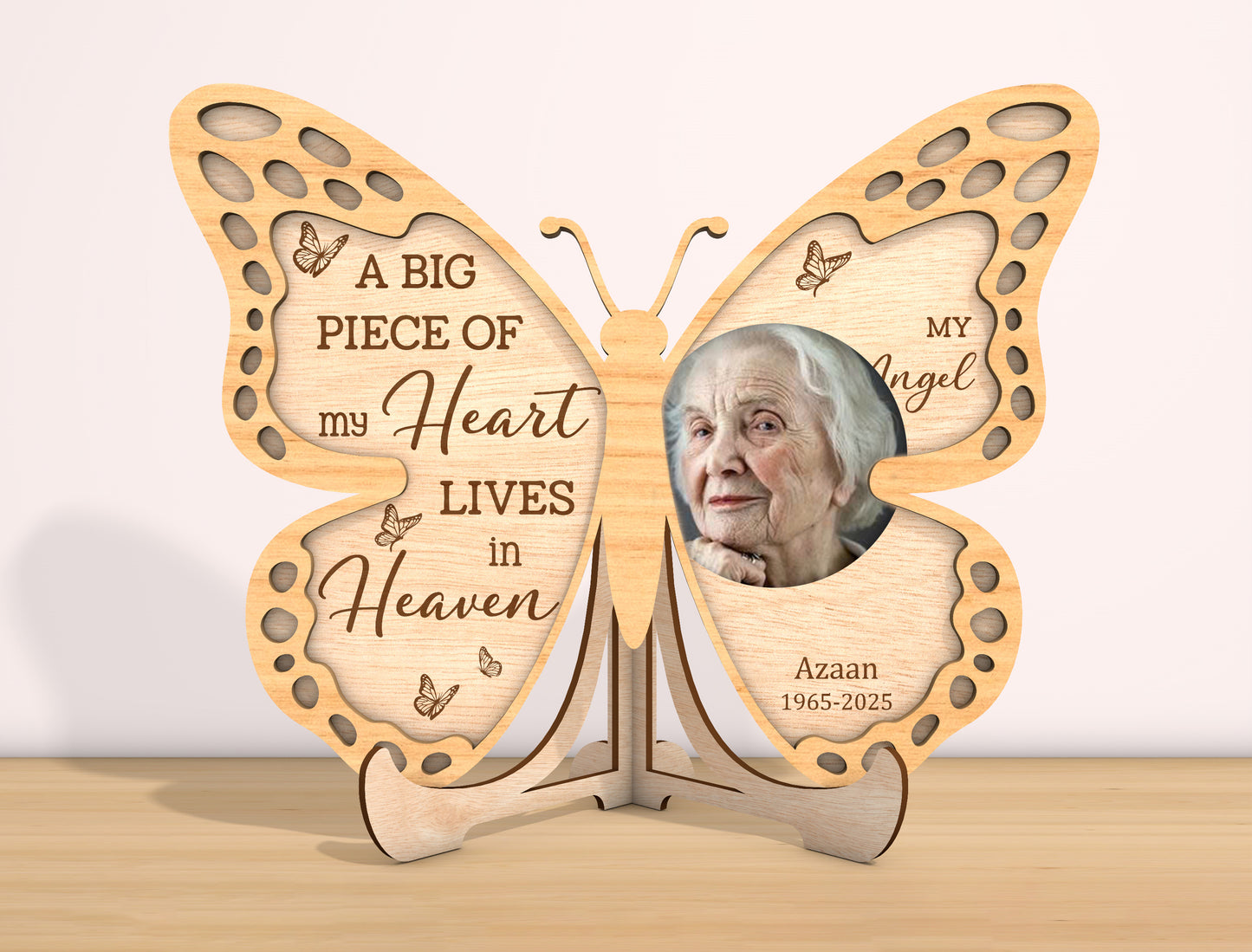 Butterfly Memorial Photo SVG Laser Cut File for LightBurn