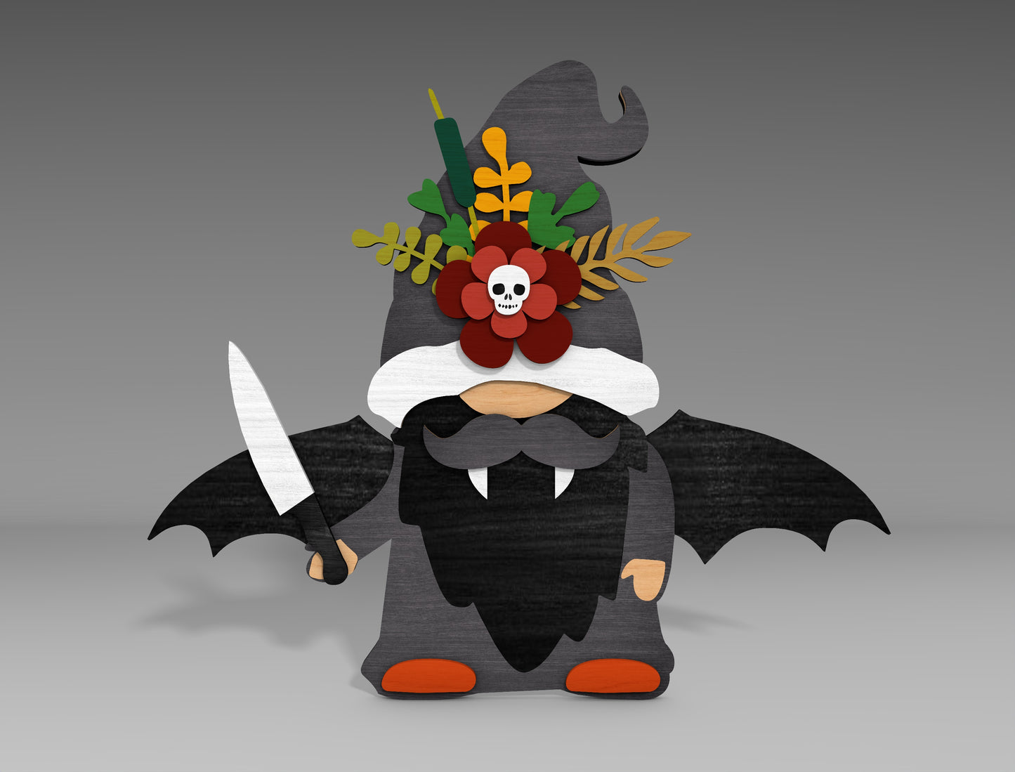 Halloween Gnome Standing Decor SVG Bundle for Glowforge xTool LightBurn