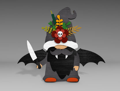 Halloween Gnome Standing Decor SVG Bundle for Glowforge xTool LightBurn