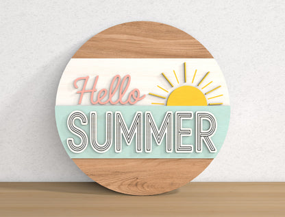 Hello Summer Door Hanger SVG Bundle with 9 Seasonal Sign Designs