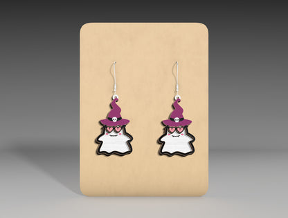Cute Halloween Ghost Earrings SVG Bundle 17 Designs for Glowforge xTool LightBurn