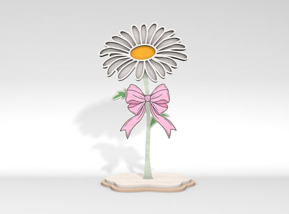 Personalized Peony Daisy Rose SVG Laser Cut File for Glowforge and LightBurn