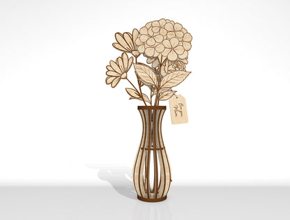 Slot-In Interchangeable Flower Vase SVG Laser Cut File for Glowforge and LightBurn
