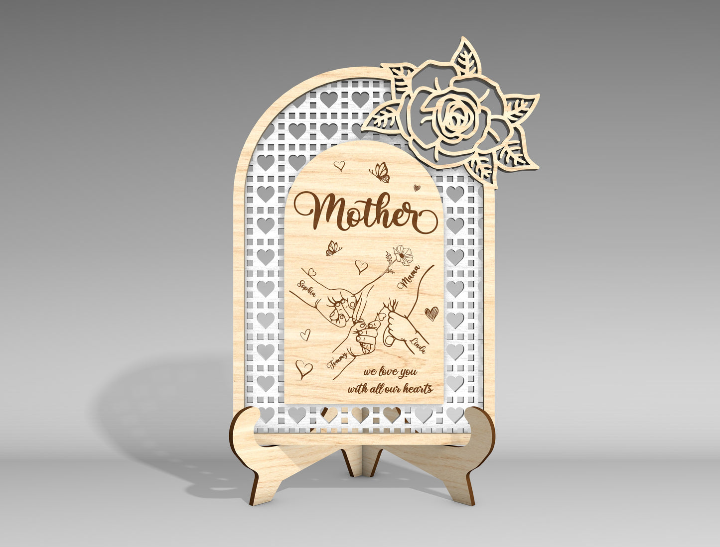 Floral Arch Mom Sign SVG Bundle Mother's Day for Glowforge and xTool