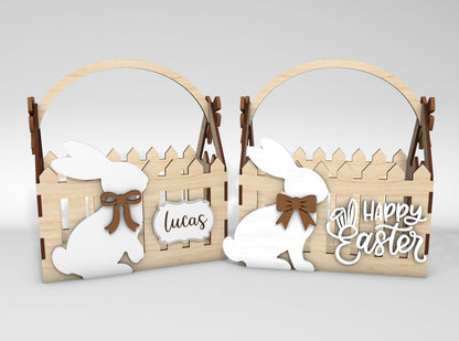 12 Easter Bunny Basket Bundle SVG Laser Cut for Glowforge and xTool