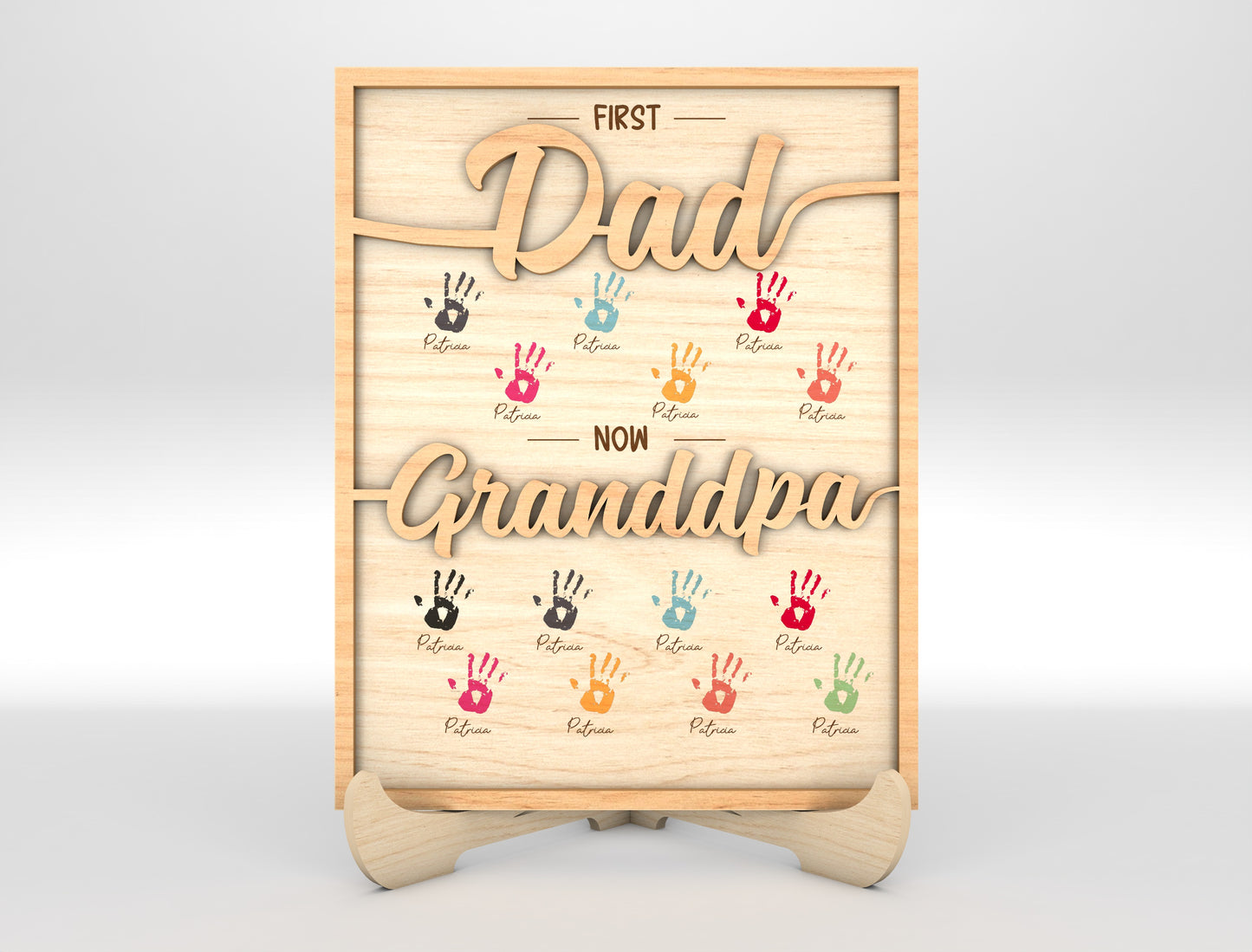 Dad Handprint Keepsake Sign SVG Laser Cut File for xTool and LightBurn