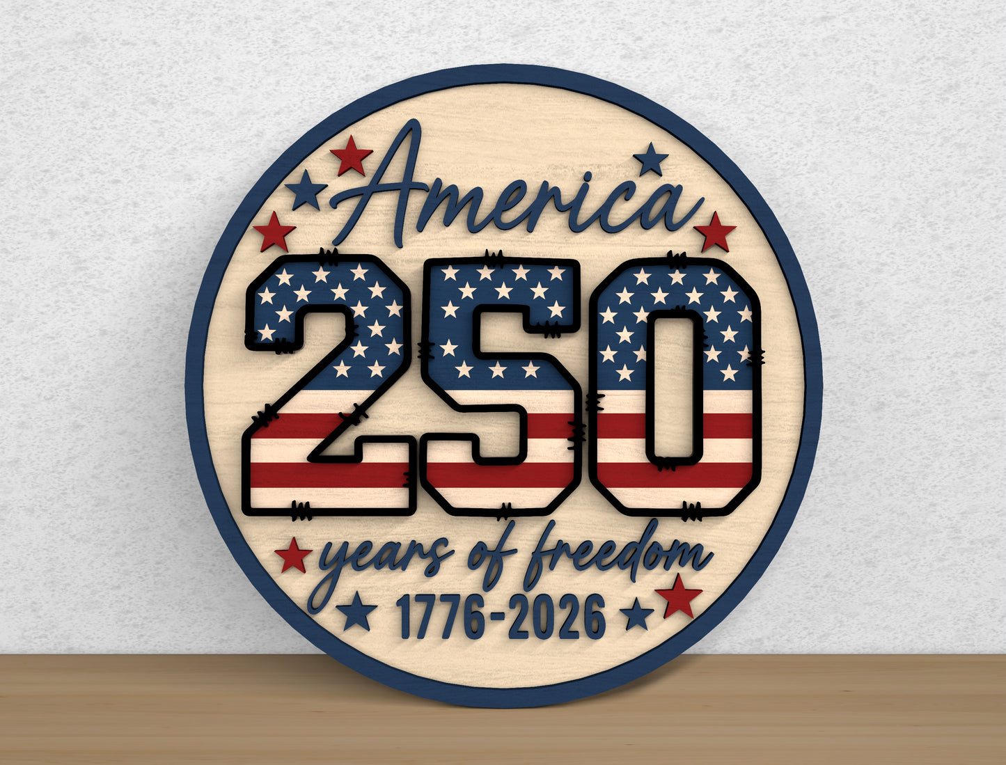 250th Anniversary Eagle Door Hanger SVG Bundle for Glowforge xTool LightBurn 10 Designs