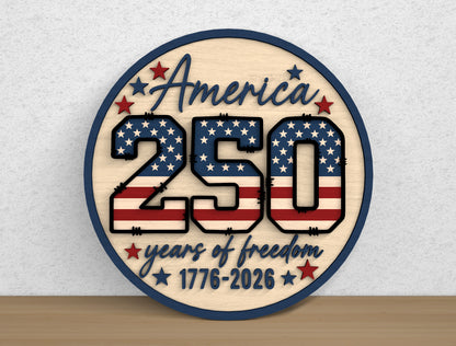 250th Anniversary Eagle Door Hanger SVG Bundle for Glowforge xTool LightBurn 10 Designs