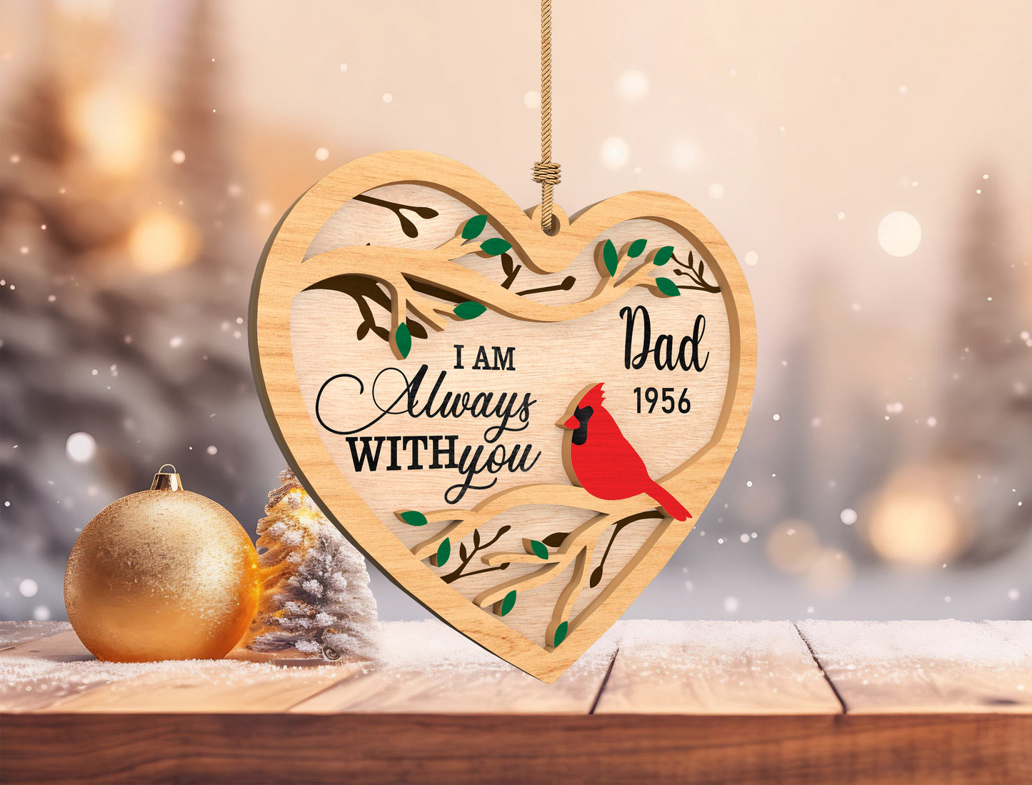 Remembrance Heart Ornament SVG for Glowforge and LightBurn