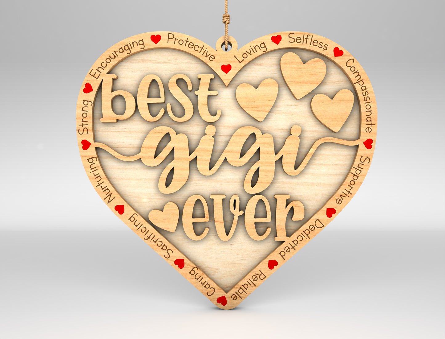 Best Nana Ever Heart Ornament SVG for LightBurn and xTool