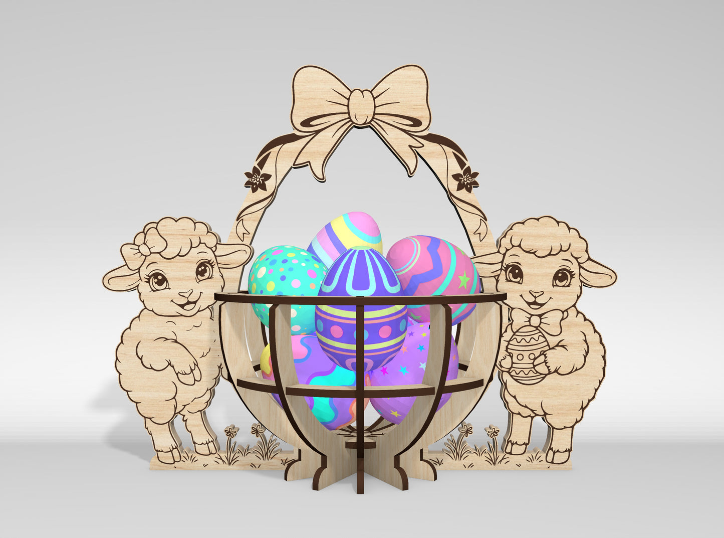 9 Easter Basket Egg Holder Bundle SVG Laser Cut for Glowforge and xTool