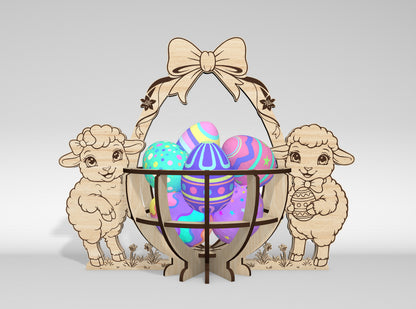 9 Easter Basket Egg Holder Bundle SVG Laser Cut for Glowforge and xTool