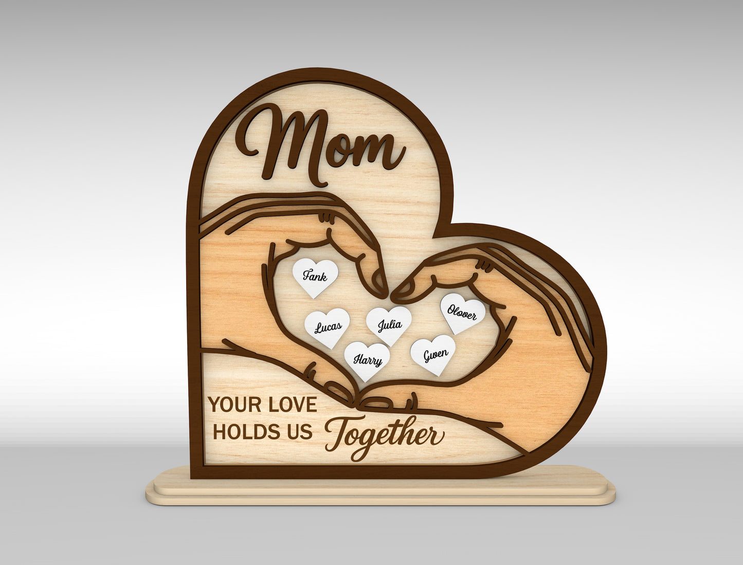 Mom Quote Heart Sign SVG Bundle Mother's Day for Glowforge and xTool