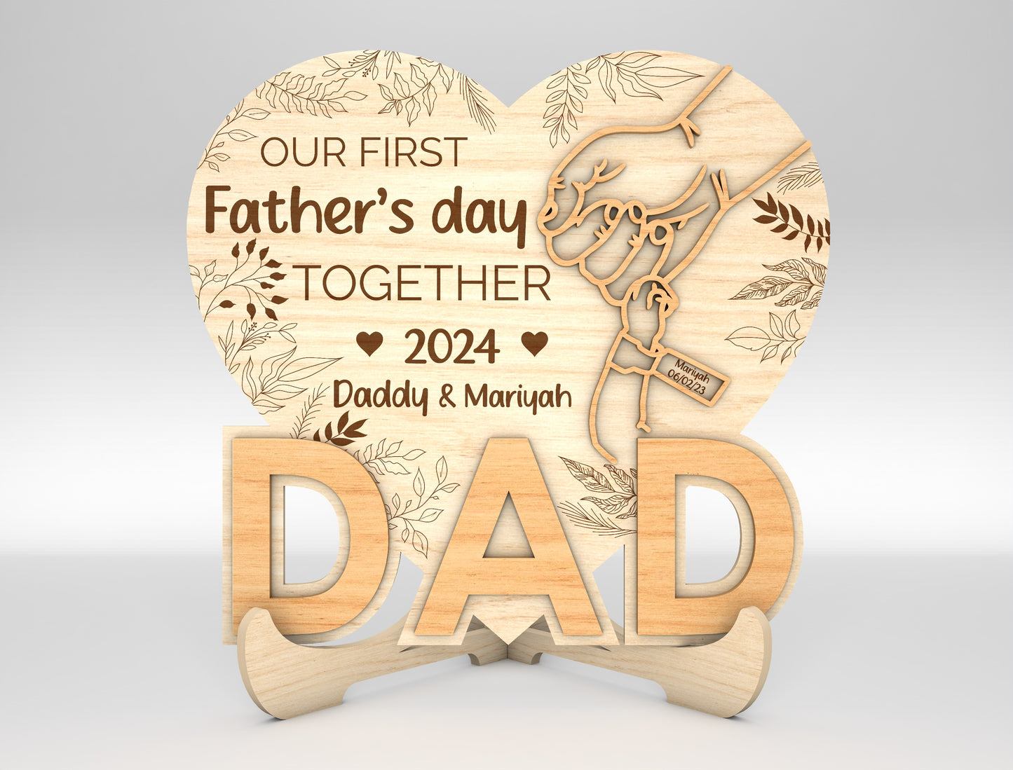 Father's Day Dad Love Sign SVG Laser Cut File for xTool and Glowforge