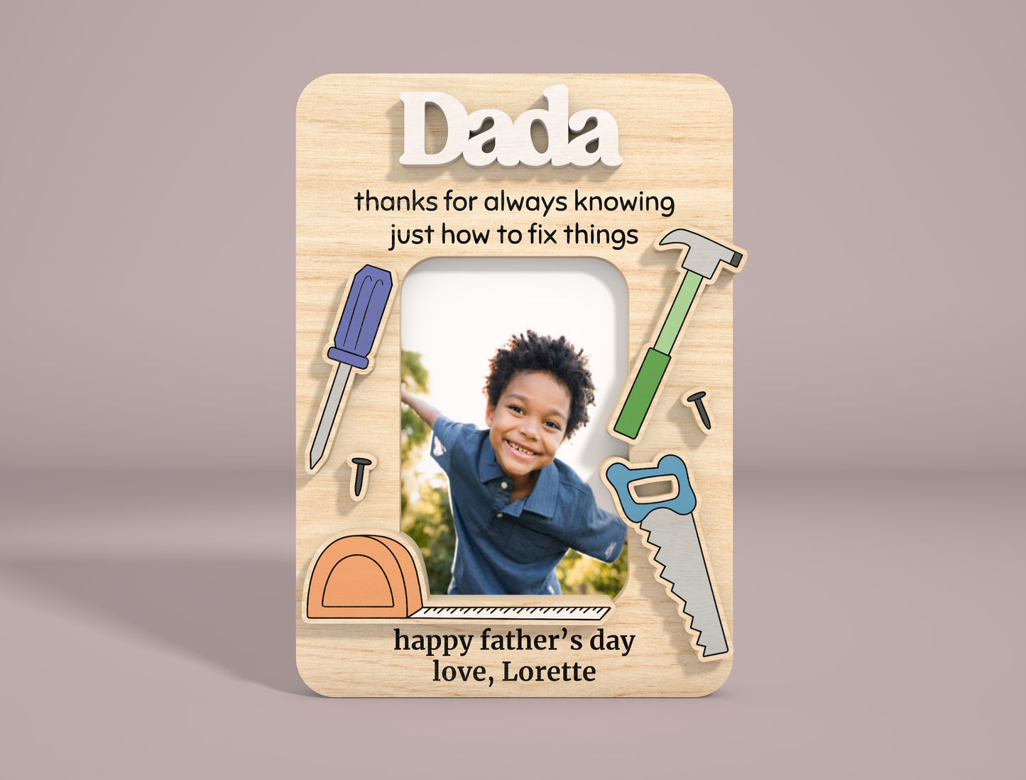 Dad Photo Frame Sign SVG Bundle Laser Cut File for Glowforge and xTool
