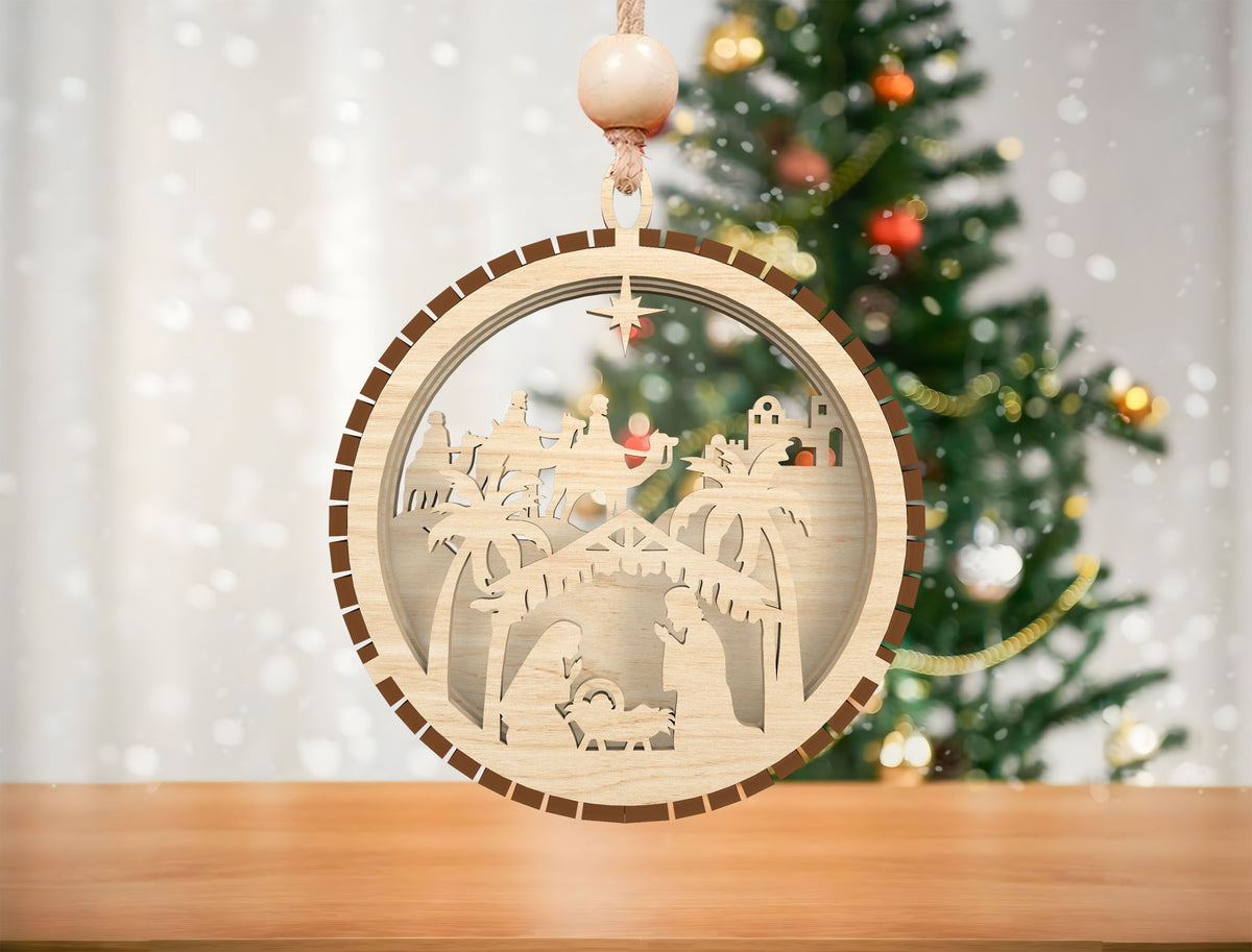 Layered 3D Christmas Shadow Box Ornament SVG Bundle 3