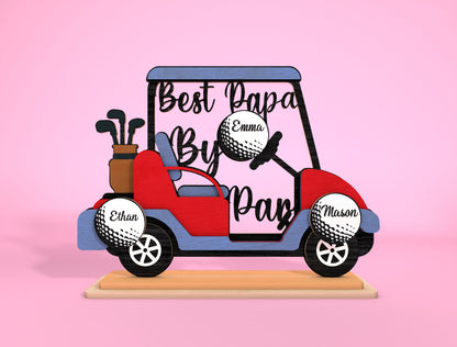 Personalized Golf Cart Dad Sign SVG Laser Cut File for Glowforge and LightBurn