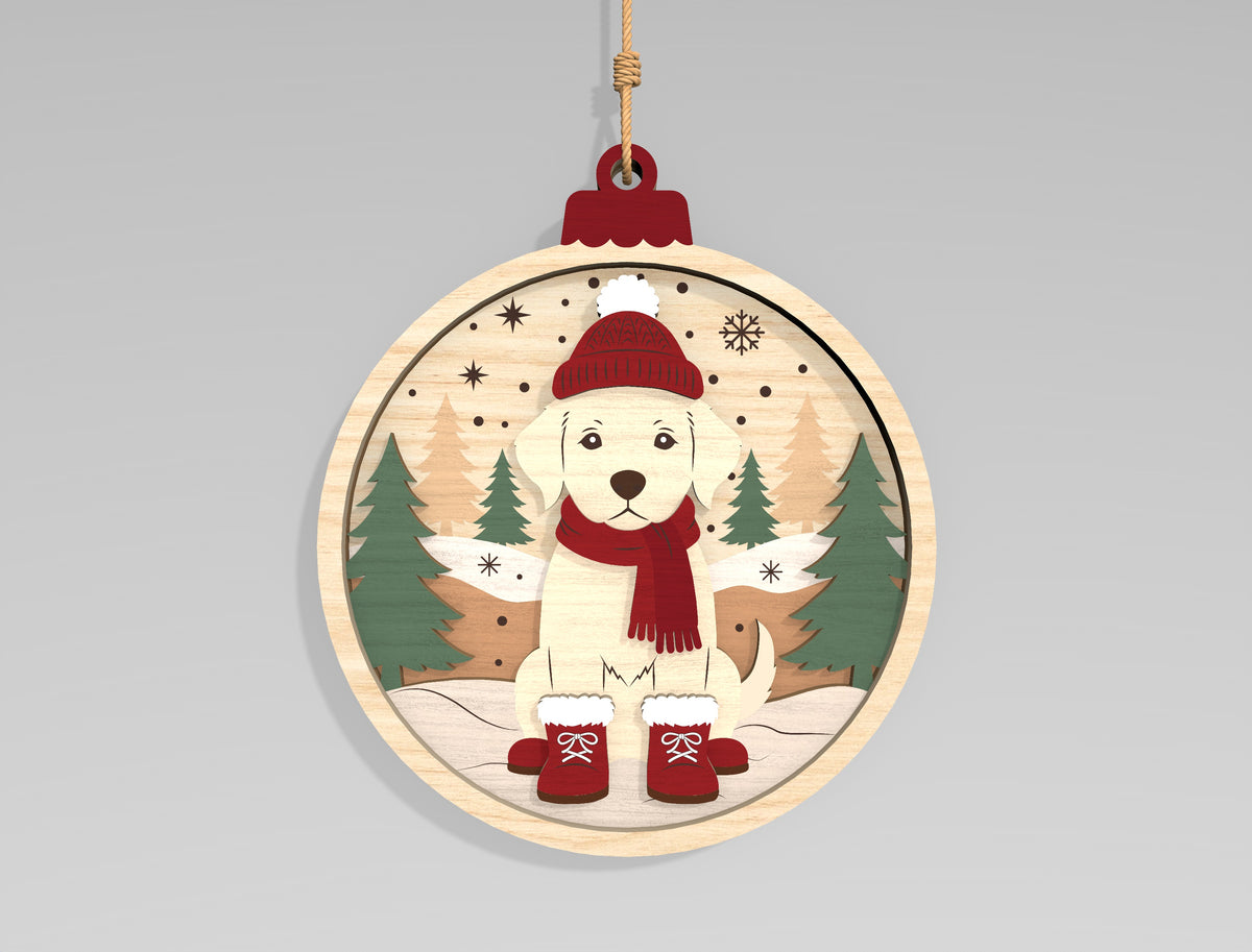 Christmas Woodland Animal Ornament SVG Bundle Laser Cut Files