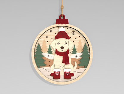 Christmas Woodland Animal Ornament SVG Bundle Laser Cut Files