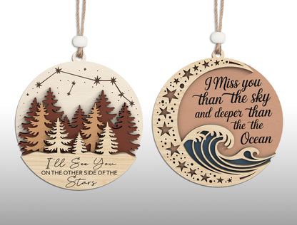 Personalized Memorial Ornament SVG Bundle Laser Cut File for Glowforge and xTool