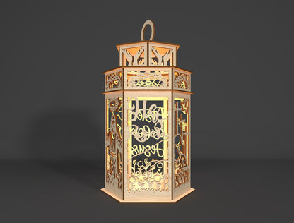 Easter Jesus Lantern SVG Christian 3D Wooden Light Box for Glowforge and xTool