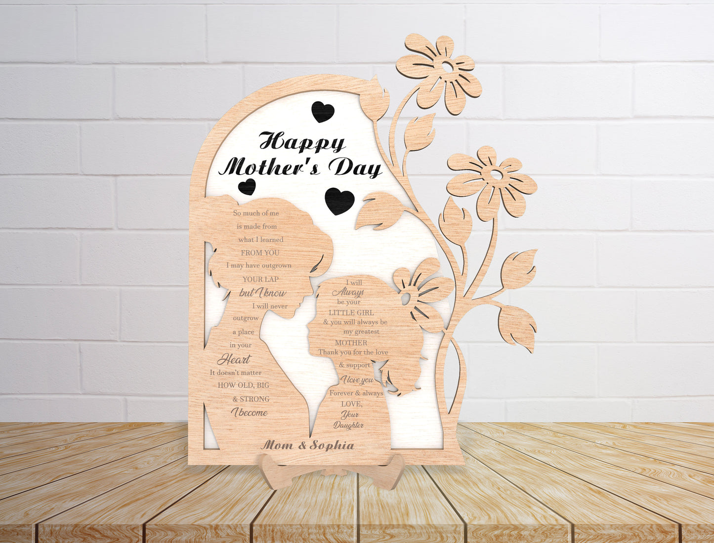 Happy Mother's Day Floral Sign SVG Bundle for xTool and LightBurn