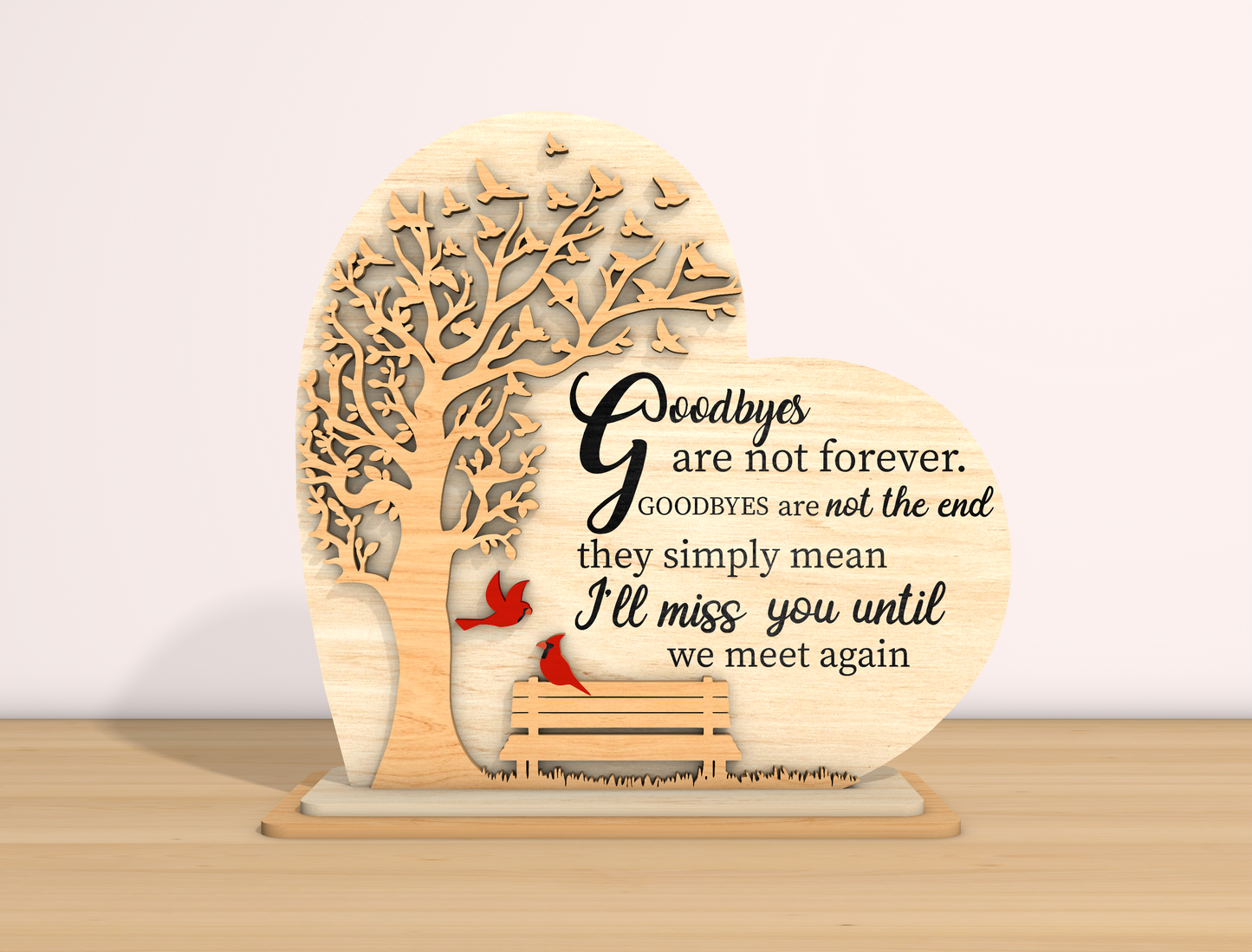 Memorial Tree Bench Tabletop Sign SVG Laser Cut File