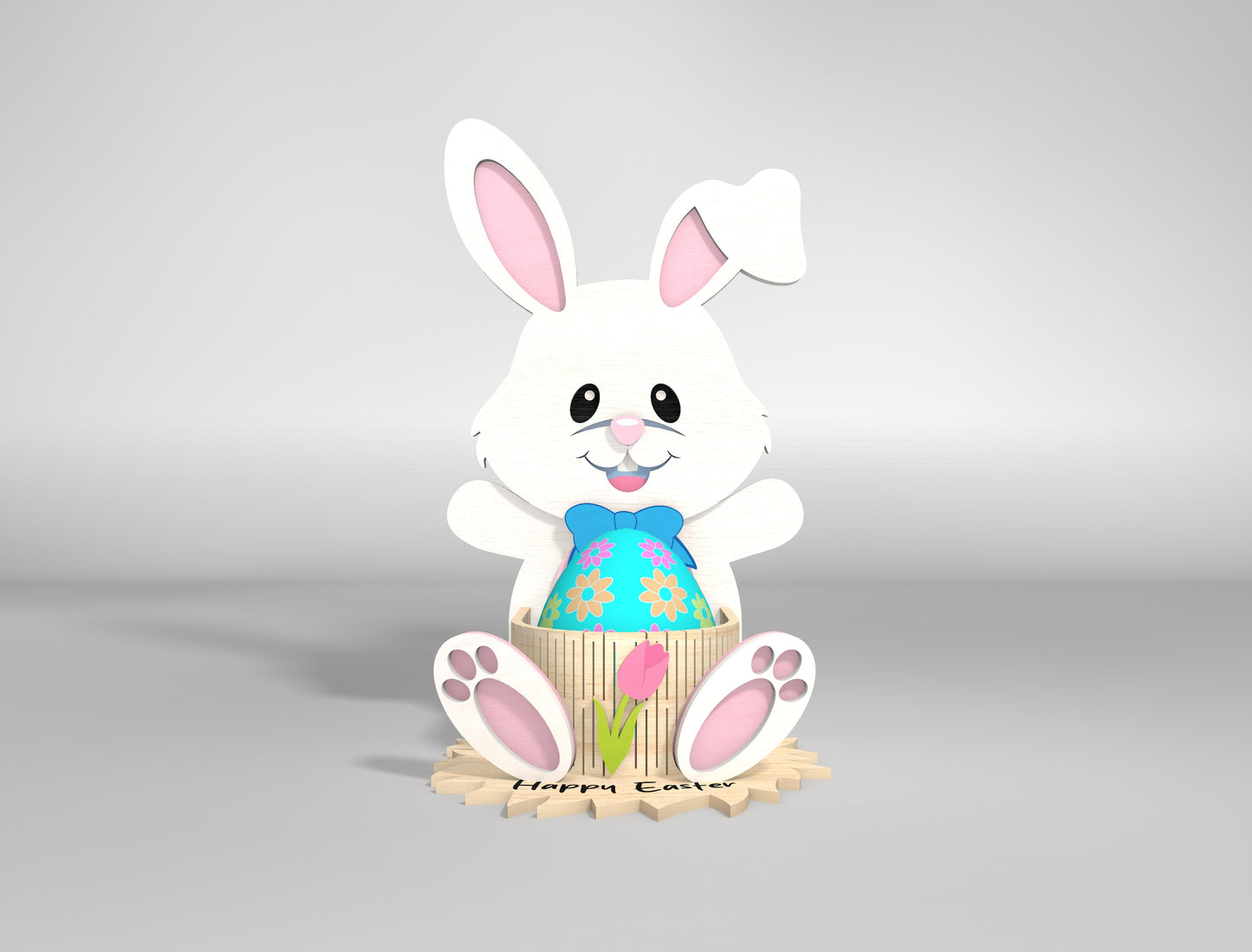 Cute Bunny Egg Holder Stand SVG Easter 4 Designs for Glowforge and xTool