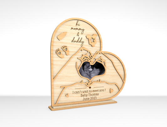 Ultrasound Announcement Heart Frame SVG Laser Cut File for xTool and Glowforge