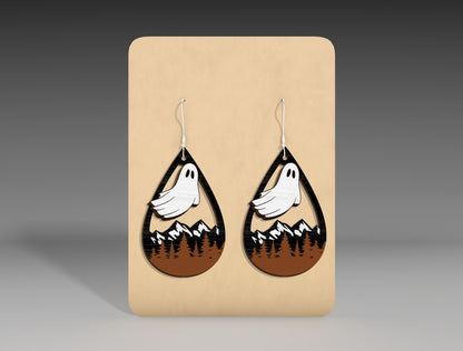 Halloween Mountain Ghost Earrings SVG Bundle 3 Designs for xTool Glowforge LightBurn