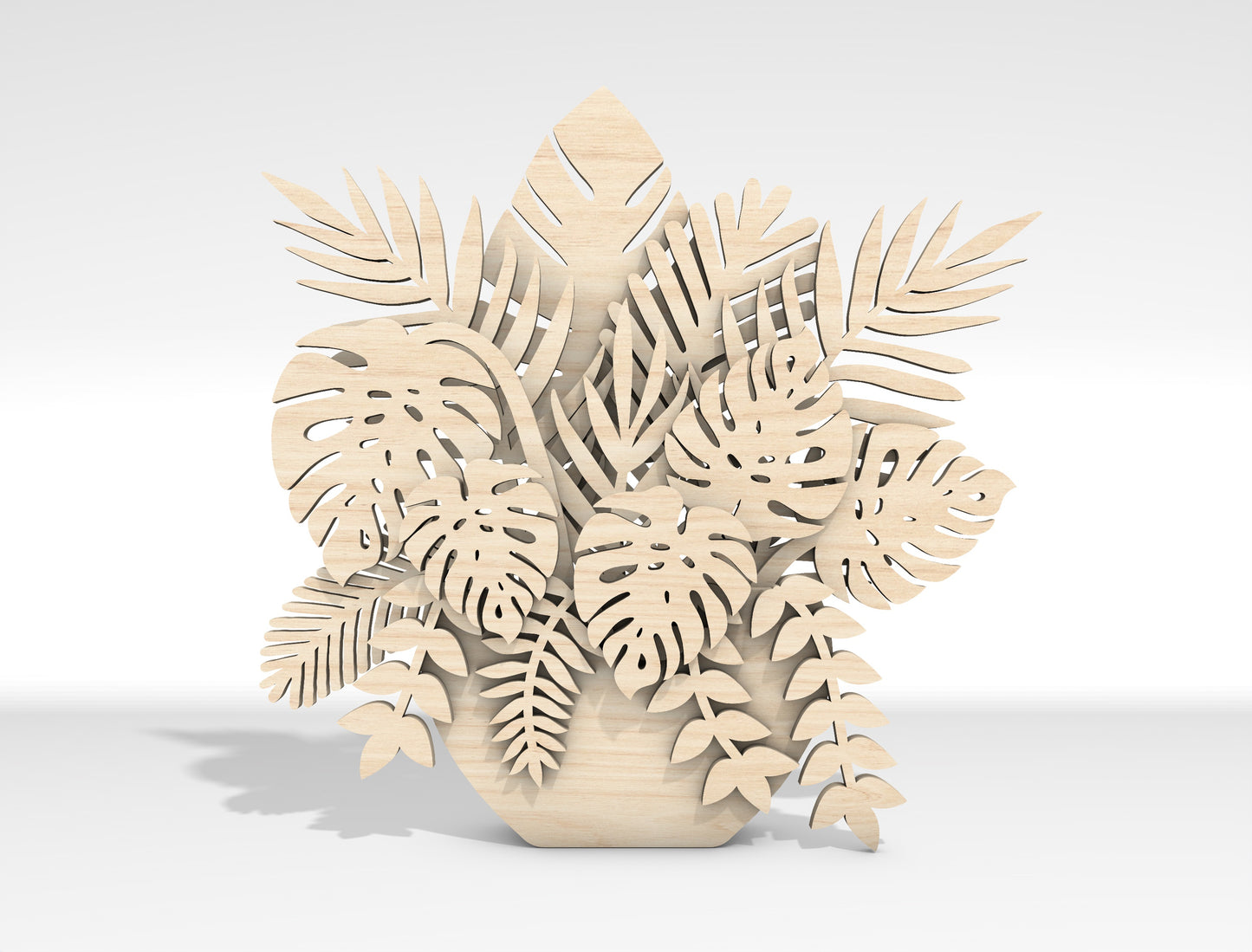 Multilayer Tropical Plant SVG Laser Cut File for Glowforge and LightBurn