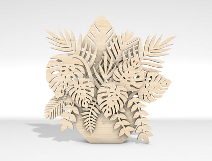 Multilayer Tropical Plant SVG Laser Cut File for Glowforge and LightBurn
